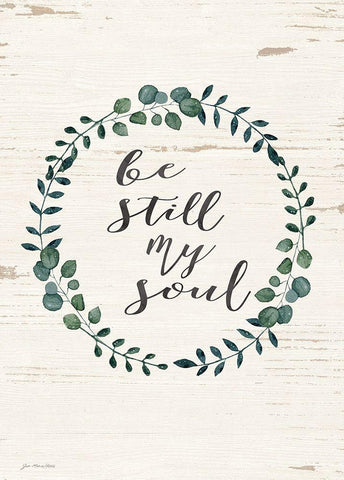 Be Still My Soul White Modern Wood Framed Art Print with Double Matting by Moulton, Jo