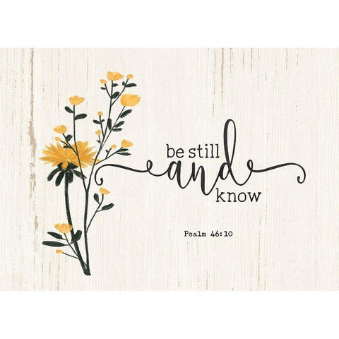 Be Still and Know White Modern Wood Framed Art Print by Moulton, Jo