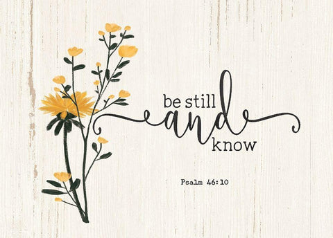 Be Still and Know White Modern Wood Framed Art Print with Double Matting by Moulton, Jo