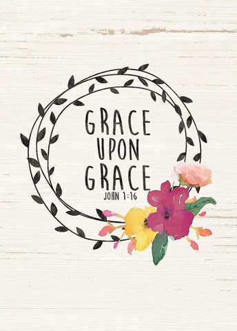 Grace Upon Grace White Modern Wood Framed Art Print with Double Matting by Moulton, Jo