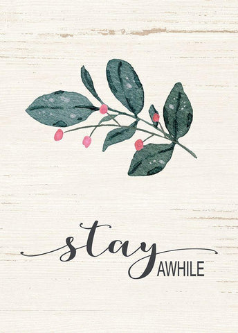 Stay Awhile Black Ornate Wood Framed Art Print with Double Matting by Moulton, Jo