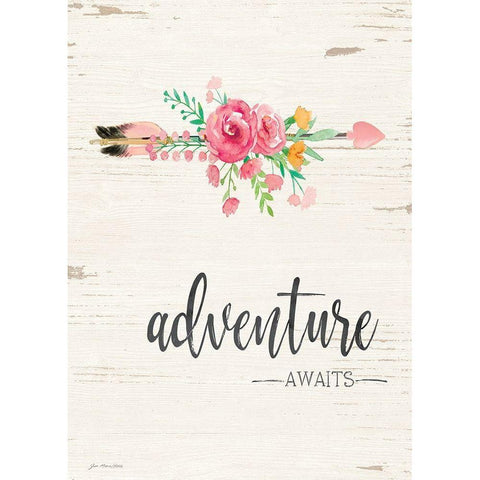 Adventure Awaits Black Modern Wood Framed Art Print with Double Matting by Moulton, Jo