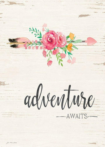 Adventure Awaits Black Ornate Wood Framed Art Print with Double Matting by Moulton, Jo