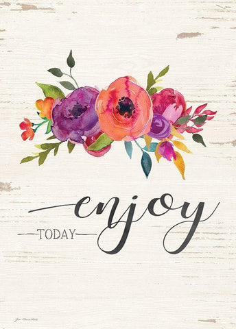 Enjoy Today White Modern Wood Framed Art Print with Double Matting by Moulton, Jo