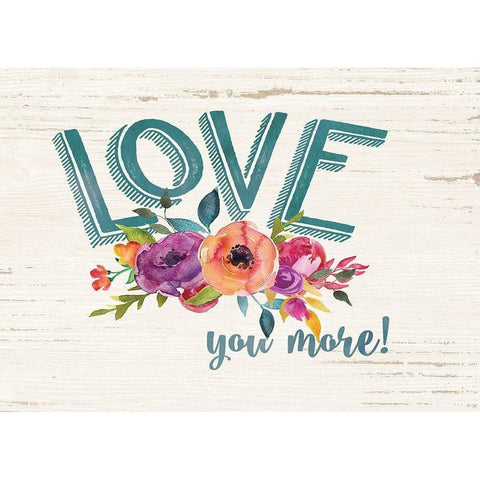 Love You More White Modern Wood Framed Art Print by Moulton, Jo