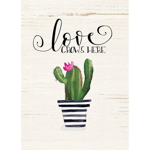 Love Grows Here Black Modern Wood Framed Art Print with Double Matting by Moulton, Jo