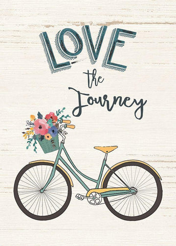 Love the Journey White Modern Wood Framed Art Print with Double Matting by Moulton, Jo