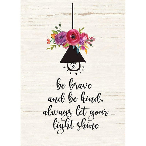 Let Your Light Shine Black Modern Wood Framed Art Print with Double Matting by Moulton, Jo