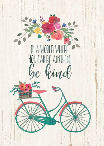 Be Kind White Modern Wood Framed Art Print with Double Matting by Moulton, Jo