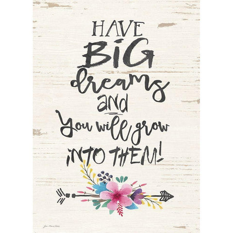 Have Big Dreams Black Modern Wood Framed Art Print with Double Matting by Moulton, Jo