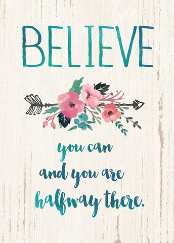 Believe You Can Black Ornate Wood Framed Art Print with Double Matting by Moulton, Jo