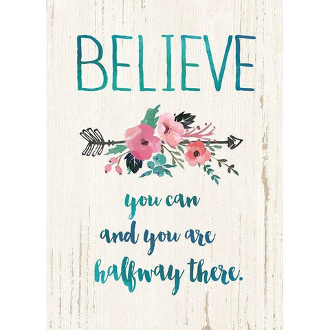 Believe You Can Black Modern Wood Framed Art Print with Double Matting by Moulton, Jo