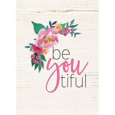 Be You Tiful Black Modern Wood Framed Art Print with Double Matting by Moulton, Jo