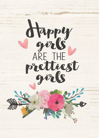 Happy Girls White Modern Wood Framed Art Print with Double Matting by Moulton, Jo