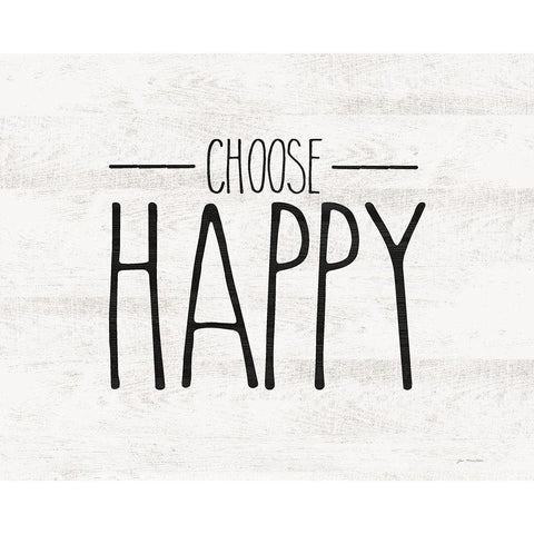 Choose Happy Black Modern Wood Framed Art Print with Double Matting by Moulton, Jo