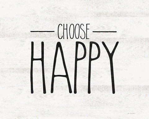 Choose Happy Black Ornate Wood Framed Art Print with Double Matting by Moulton, Jo