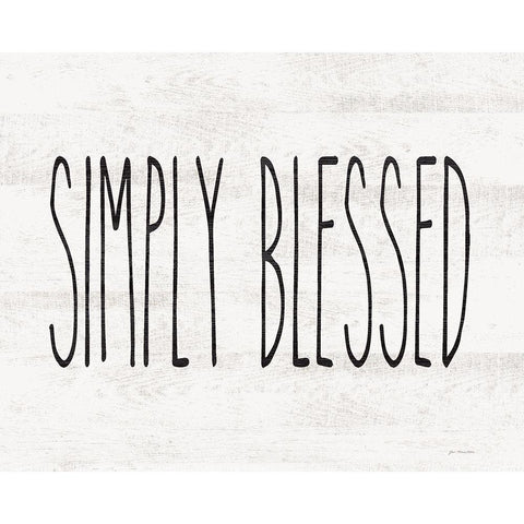 Simply Blessed White Modern Wood Framed Art Print by Moulton, Jo