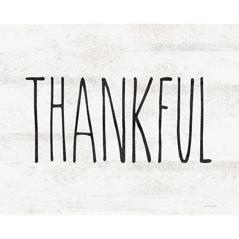 Thankful Black Modern Wood Framed Art Print with Double Matting by Moulton, Jo