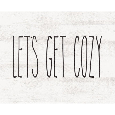 Lets Get Cozy Black Modern Wood Framed Art Print with Double Matting by Moulton, Jo