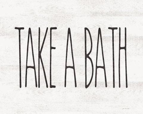 Take a Bath White Modern Wood Framed Art Print with Double Matting by Moulton, Jo