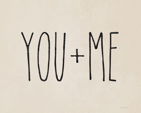 You + Me White Modern Wood Framed Art Print with Double Matting by Moulton, Jo