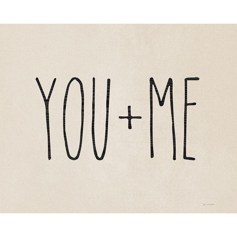 You + Me Black Modern Wood Framed Art Print with Double Matting by Moulton, Jo