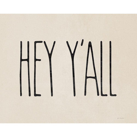 Hey Yall White Modern Wood Framed Art Print by Moulton, Jo