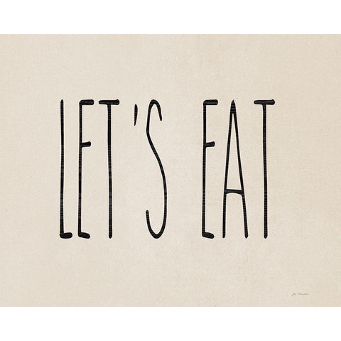 Lets Eat White Modern Wood Framed Art Print by Moulton, Jo