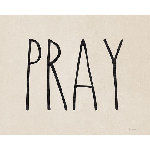 Pray Black Modern Wood Framed Art Print with Double Matting by Moulton, Jo