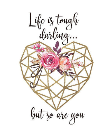 You Are Tough Black Ornate Wood Framed Art Print with Double Matting by Moulton, Jo