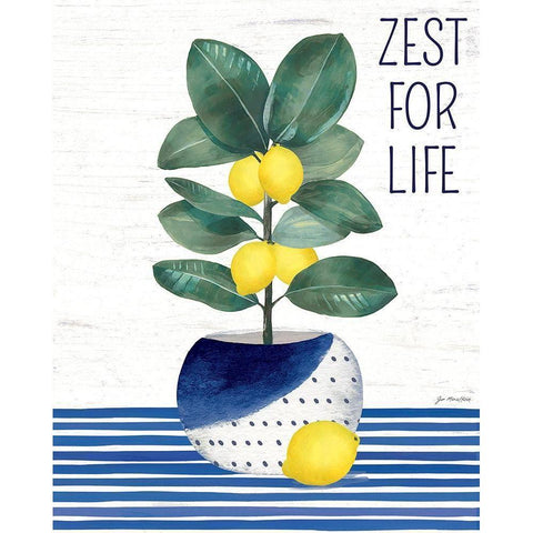 Zest for Life White Modern Wood Framed Art Print by Moulton, Jo