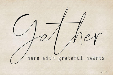 Gather Here Black Ornate Wood Framed Art Print with Double Matting by Moulton, Jo