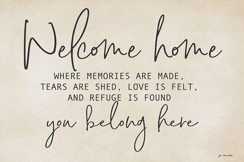 Welcome Home White Modern Wood Framed Art Print with Double Matting by Moulton, Jo