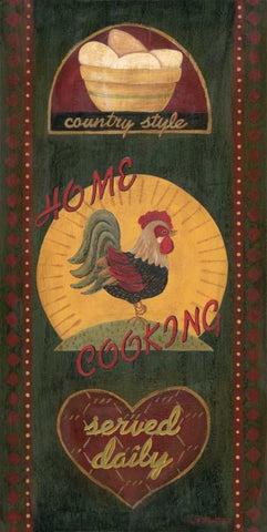 Home Cooking Black Ornate Wood Framed Art Print with Double Matting by Moulton, Jo