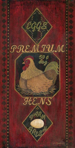 Premium Hens Black Ornate Wood Framed Art Print with Double Matting by Moulton, Jo