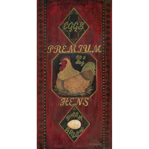 Premium Hens Gold Ornate Wood Framed Art Print with Double Matting by Moulton, Jo
