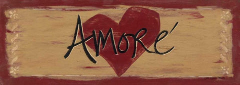 Amore Black Ornate Wood Framed Art Print with Double Matting by Moulton, Jo