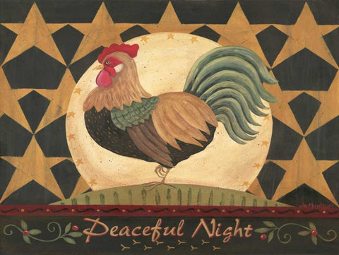 Peaceful Night Black Ornate Wood Framed Art Print with Double Matting by Moulton, Jo