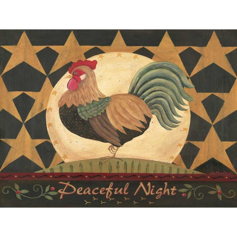 Peaceful Night Black Modern Wood Framed Art Print with Double Matting by Moulton, Jo