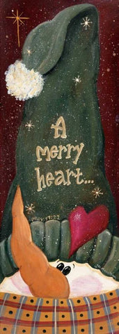 Merry Heart Black Ornate Wood Framed Art Print with Double Matting by Moulton, Jo