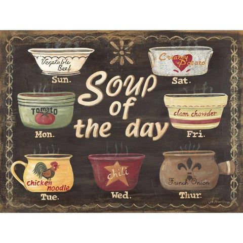 Soup of the Day White Modern Wood Framed Art Print by Moulton, Jo