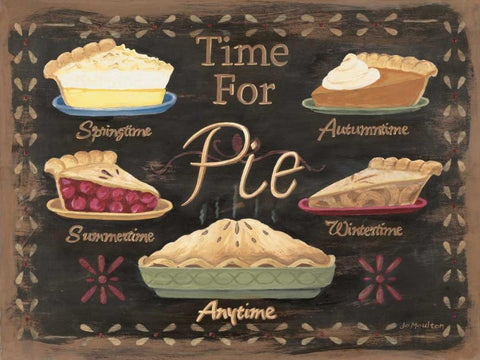 Time for Pie White Modern Wood Framed Art Print with Double Matting by Moulton, Jo