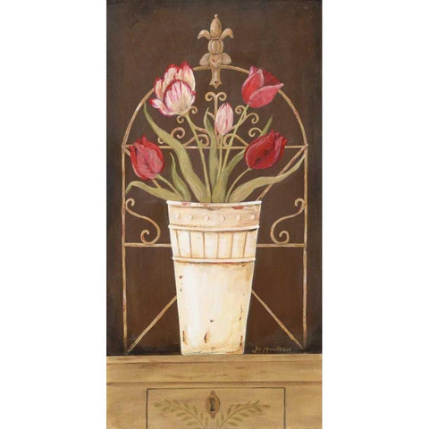 Tulipe Final White Modern Wood Framed Art Print by Moulton, Jo