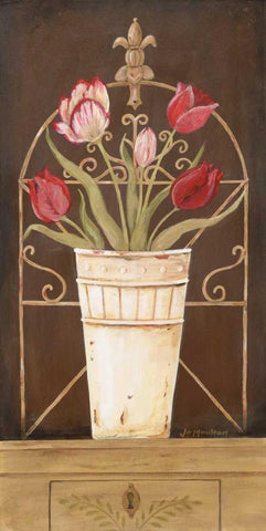 Tulipe Final Black Ornate Wood Framed Art Print with Double Matting by Moulton, Jo