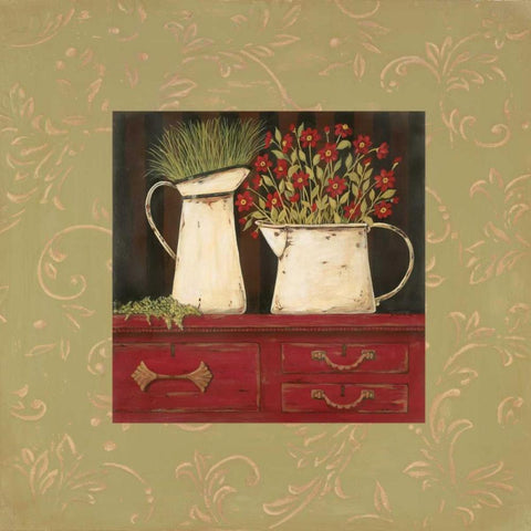 The Red Cupboard Black Modern Wood Framed Art Print by Moulton, Jo