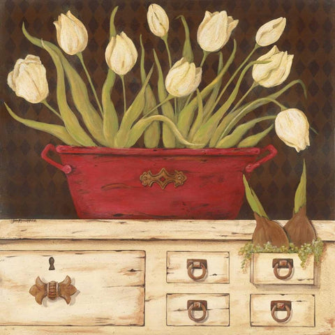 The White Cupboard White Modern Wood Framed Art Print with Double Matting by Moulton, Jo