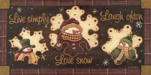 Live Simply-Love Snow Black Ornate Wood Framed Art Print with Double Matting by Moulton, Jo