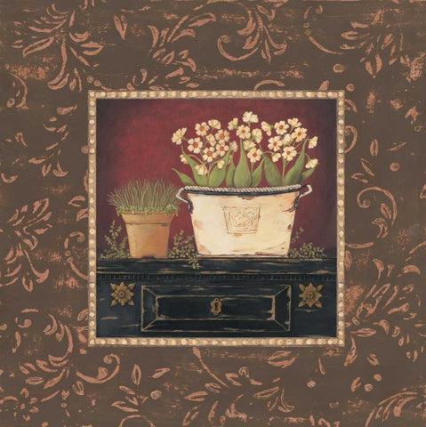 Floral III Black Ornate Wood Framed Art Print with Double Matting by Moulton, Jo