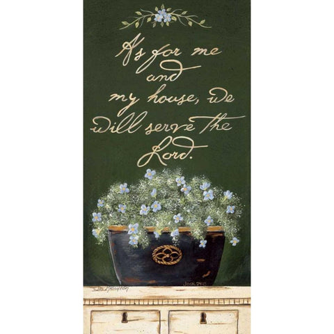 As for Me and My House Gold Ornate Wood Framed Art Print with Double Matting by Moulton, Jo