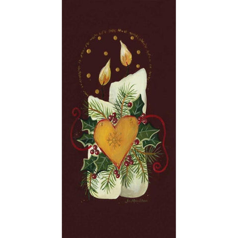 Heart Candle White Modern Wood Framed Art Print by Moulton, Jo
